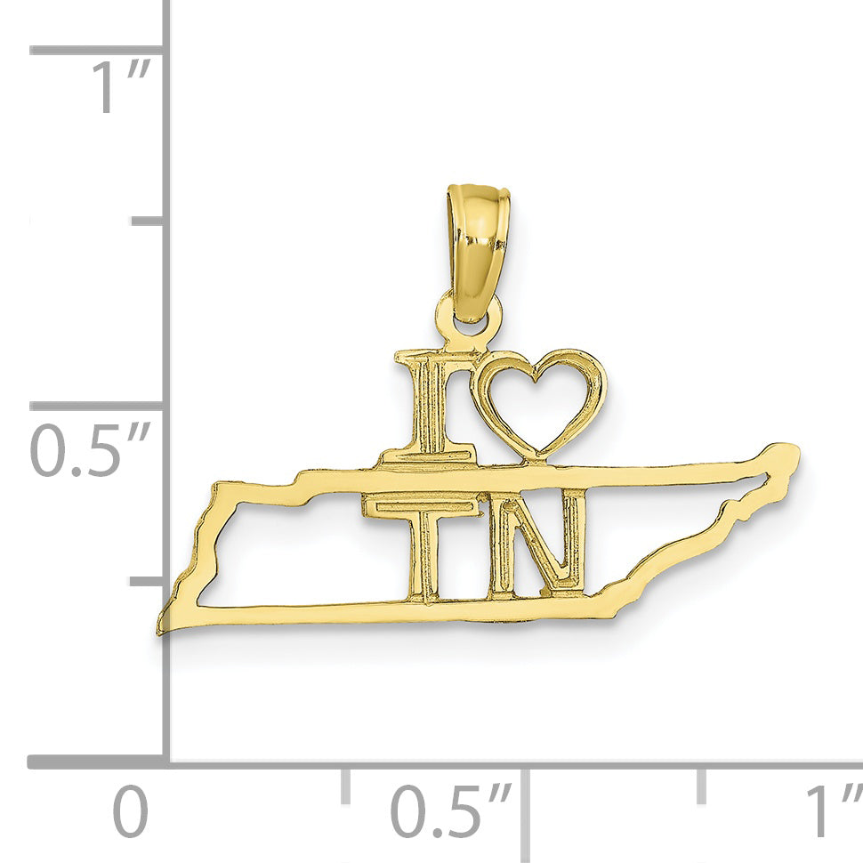10K Solid Tennessee State Pendant