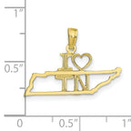 10K Solid Tennessee State Pendant