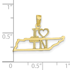 10K Solid Tennessee State Pendant