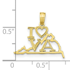 10K Solid Virginia State Pendant