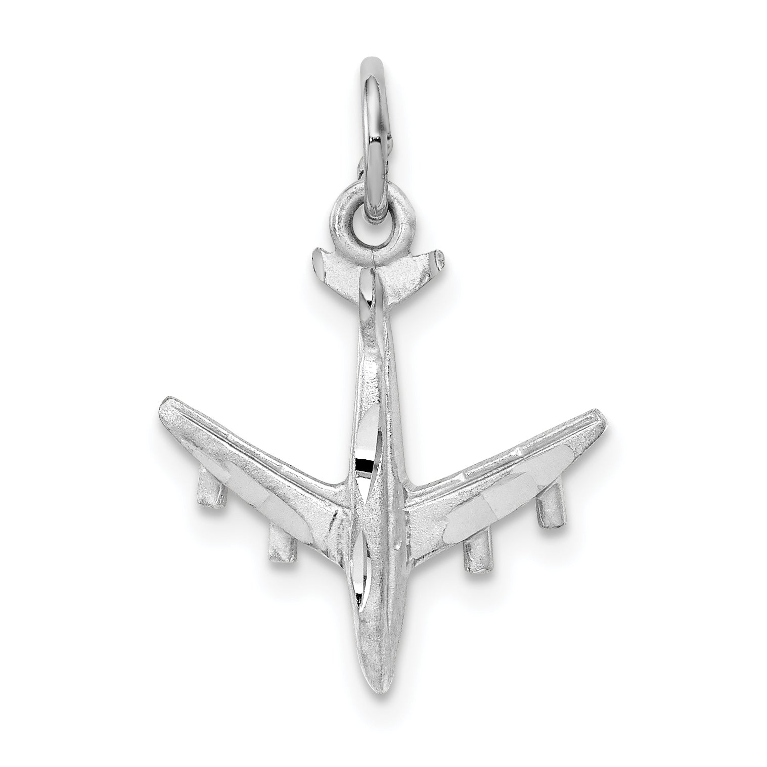 10k White Gold 3-D Airplane Charm Main image