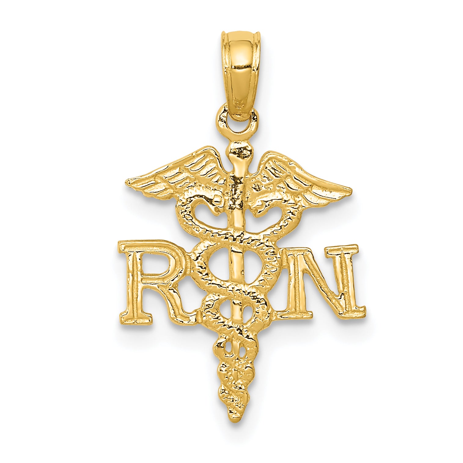 10K None RN Caduceus Pendant