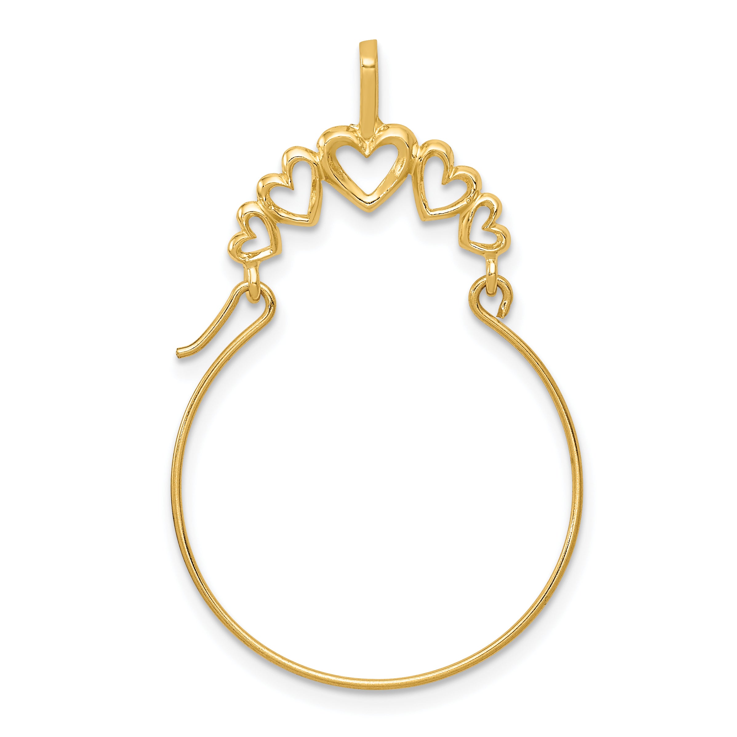 10k Polished 5-Heart Charm Holder Main image