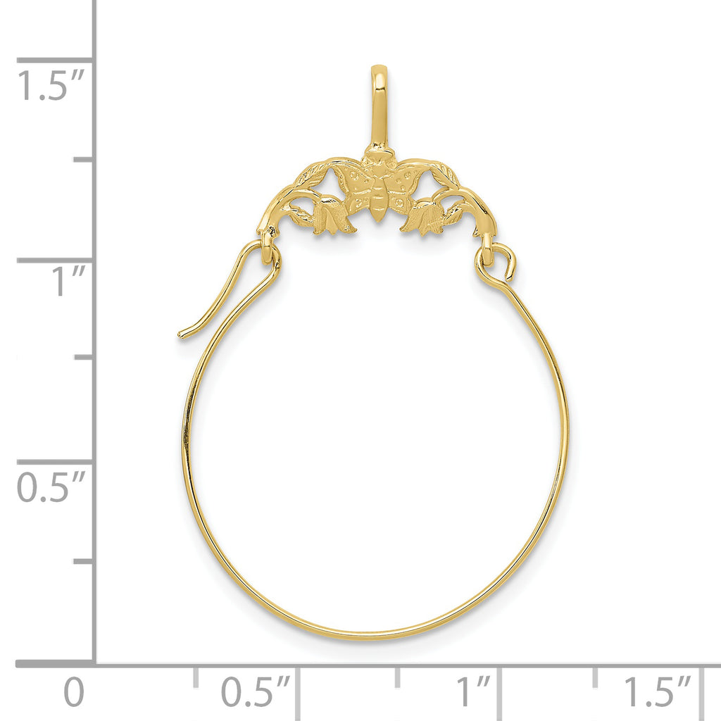 10k Polished Butterflies Charm Holder