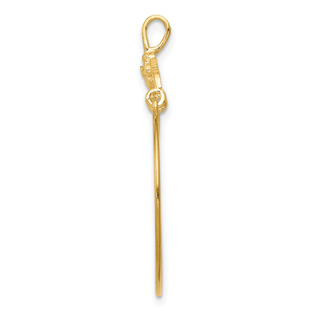 10k Polished Floral Charm Holder