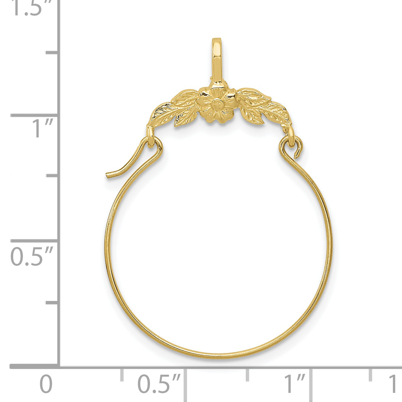 10k Polished Floral Charm Holder