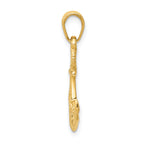 10K Solid Polished 3-D Anchor Pendant