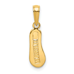 10K 3-D Hawaii Flip-Flop Pendant