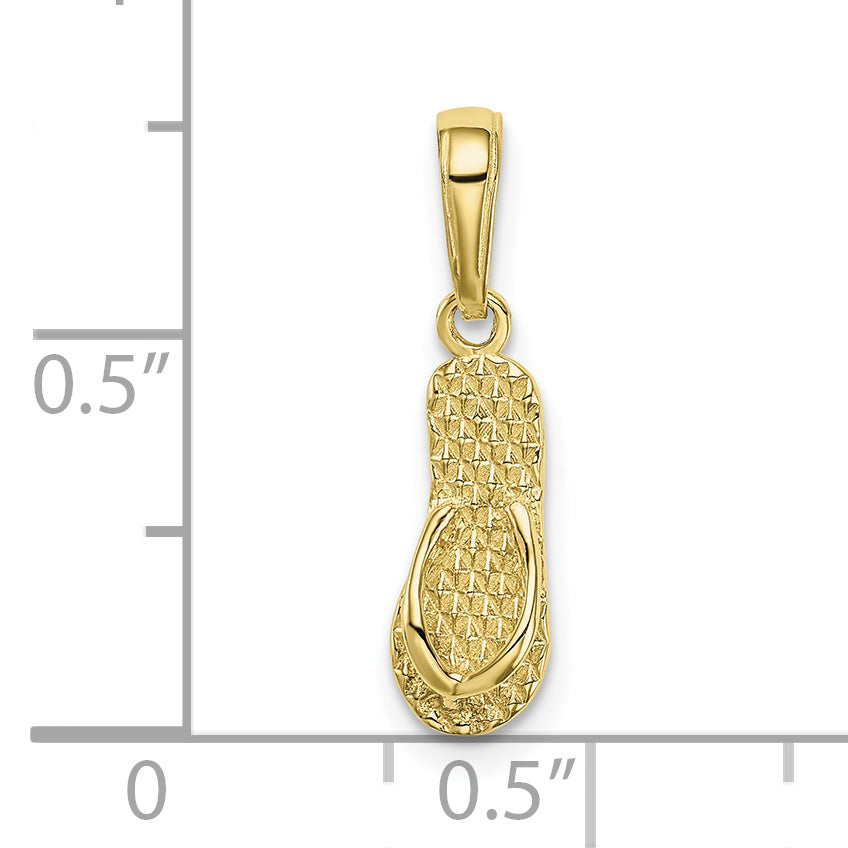 10K 3-D Hawaii Flip-Flop Pendant