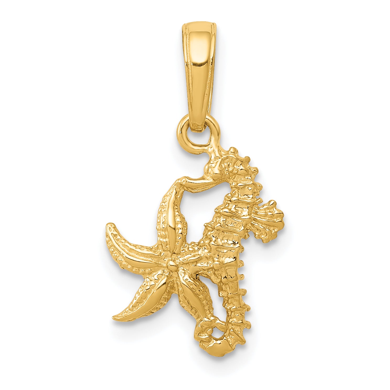 10K Seahorse and Starfish Pendant Main image