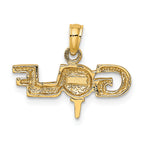 10K Solid Polished GOLF Pendant