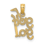 10K Solid Polished GOLF GAL Charm