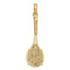 10K Solid Polished 3-D Tennis Racquet Charm