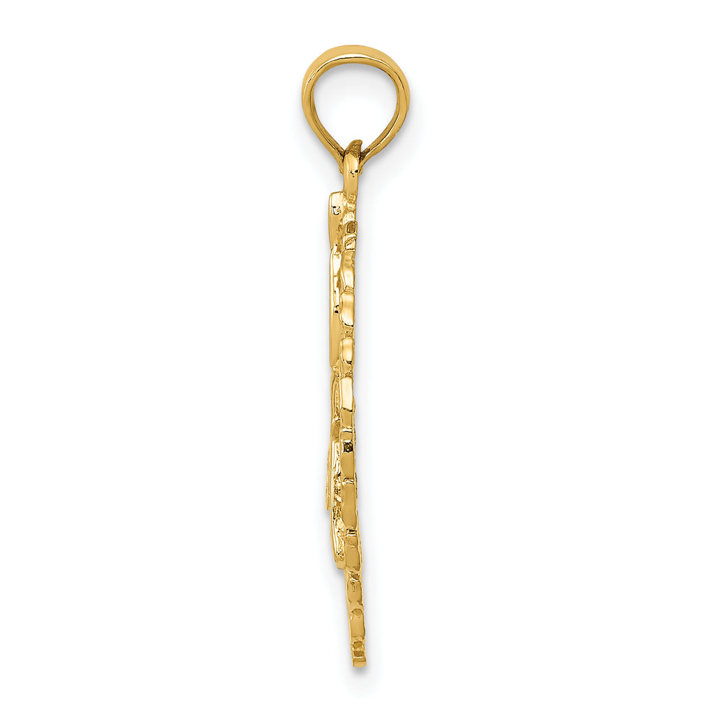 10K Solid Polished Framed Gymnast Pendant
