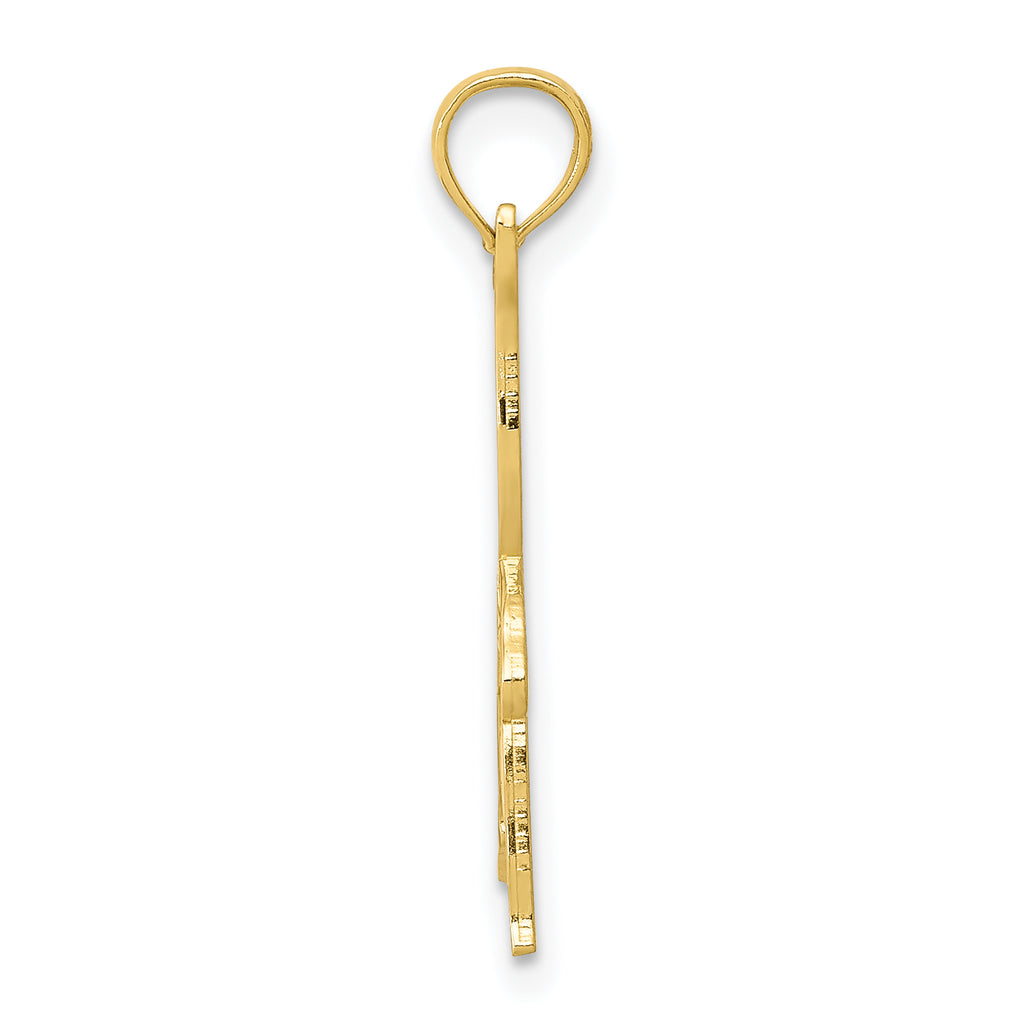 10K Solid Polished Gymnast Pendant