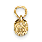 10K None Solid Polished 3-D Barbell Charm - view 2