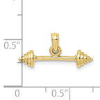 10K None Solid Polished 3-D Barbell Charm - view 3
