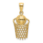 10K Polished Basketball and Net Charm