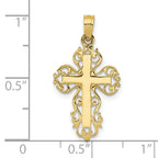 10K None Fancy Cross Pendant - view 3