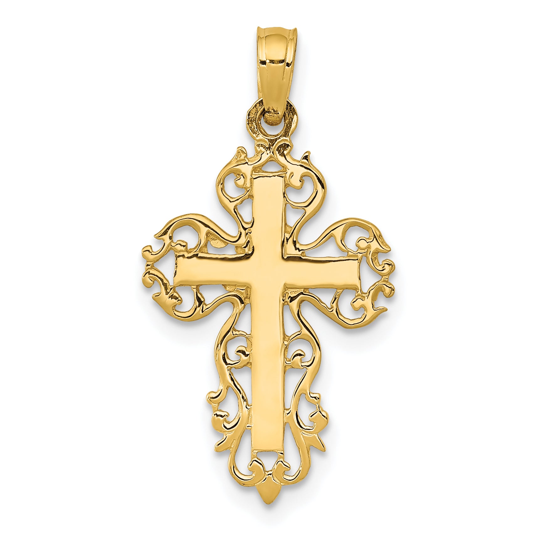 10K None Fancy Cross Pendant Main image