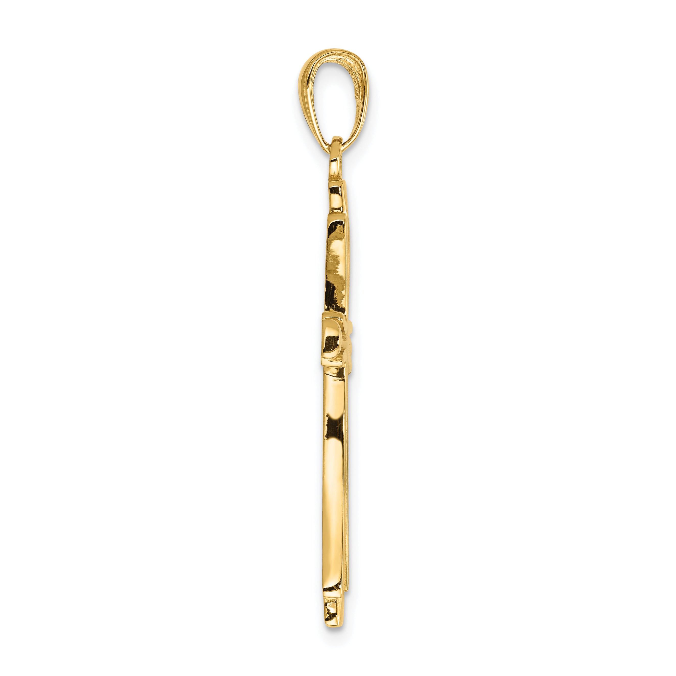 10K Polished Solid Cross Pendant Secondary image