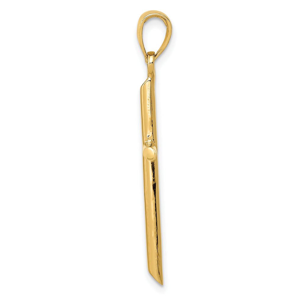10K None Tubular Cross Pendant - view 2