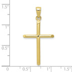 10K None Tubular Cross Pendant - view 3
