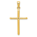 10K None Tubular Cross Pendant