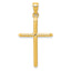 10K None Tubular Cross Pendant