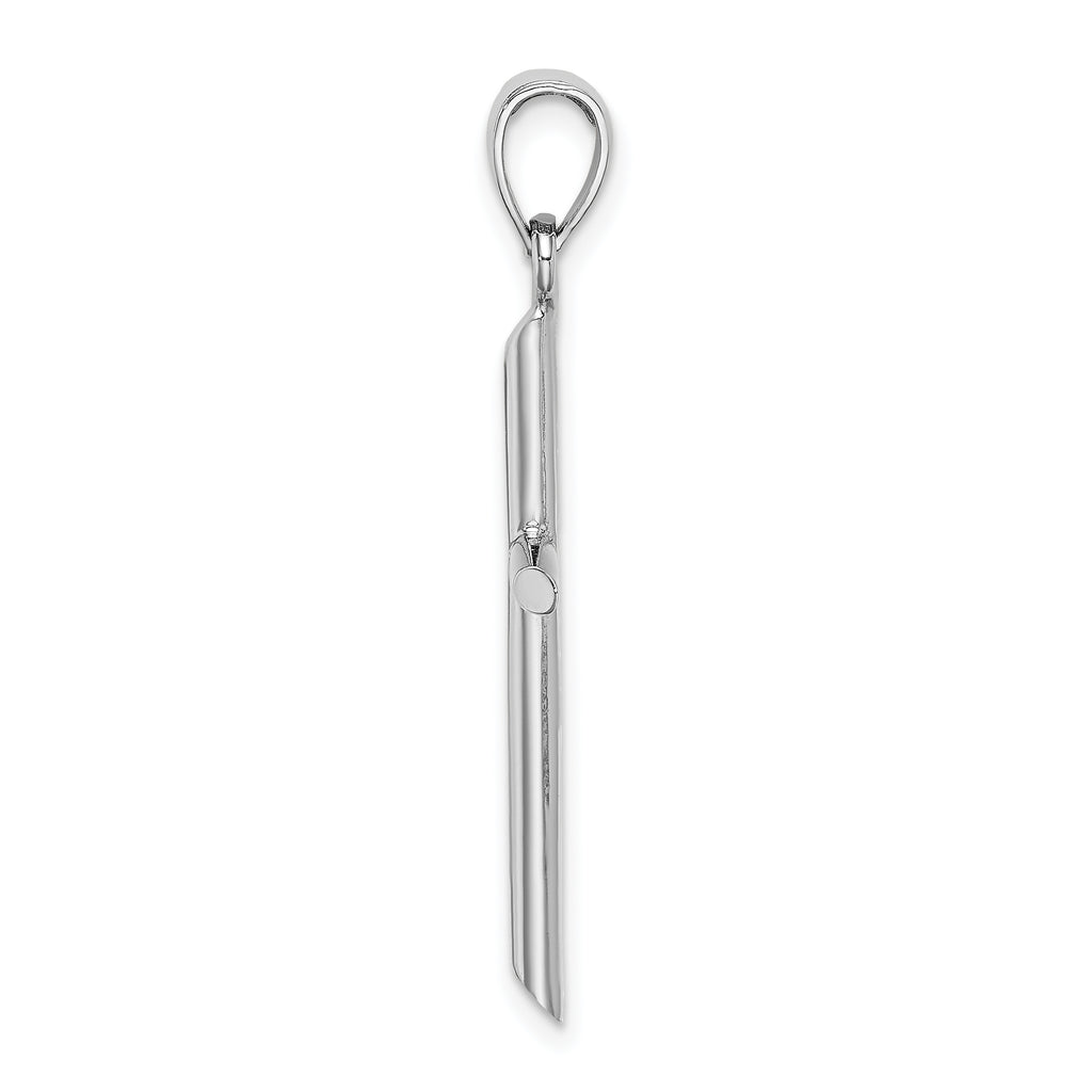 10K White Gold White Gold Tubular Cross Pendant - view 2