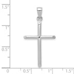 10K White Gold White Gold Tubular Cross Pendant - view 3