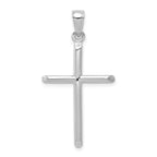 10K White Gold White Gold Tubular Cross Pendant