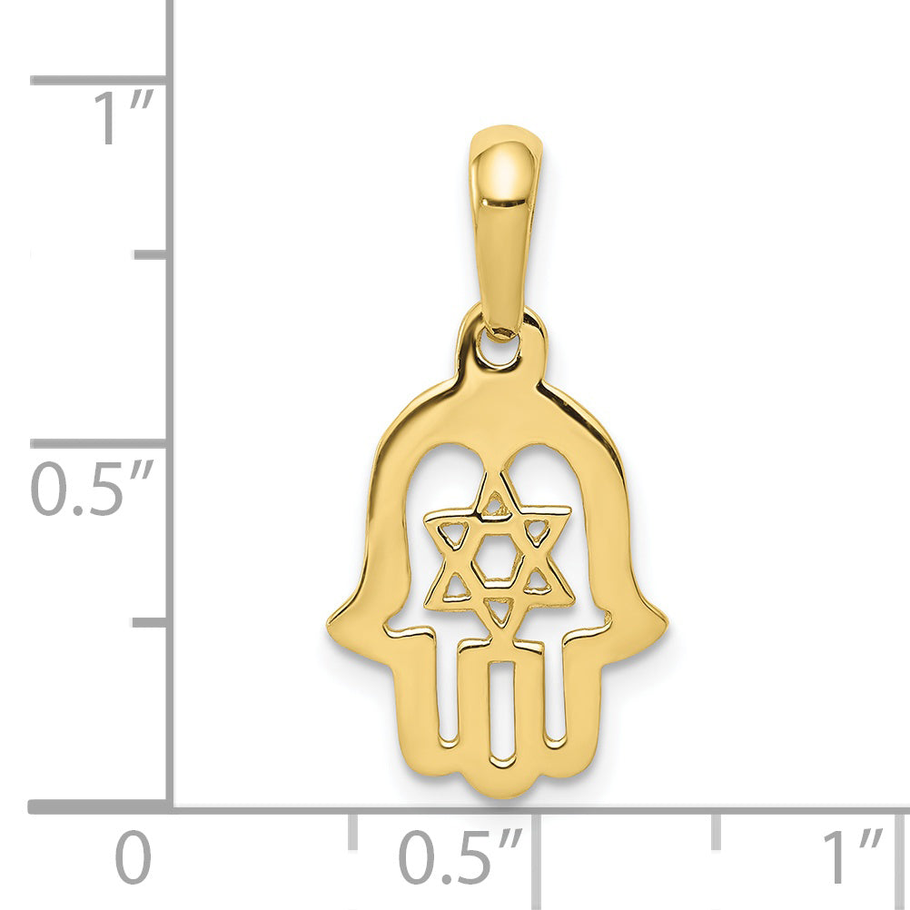 10k Star of David Chamseh Pendant