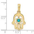 10k Turquoise Chamseh Pendant