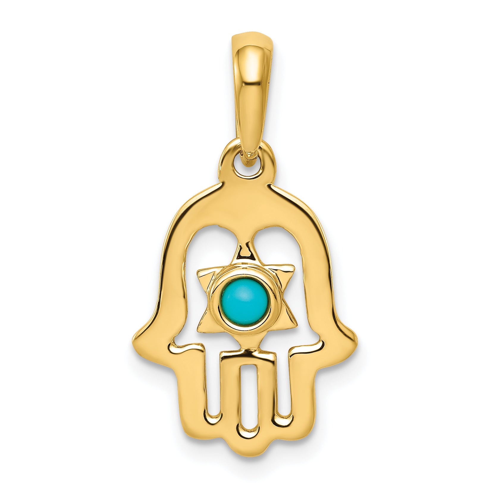 10k Turquoise Chamseh Pendant Main image