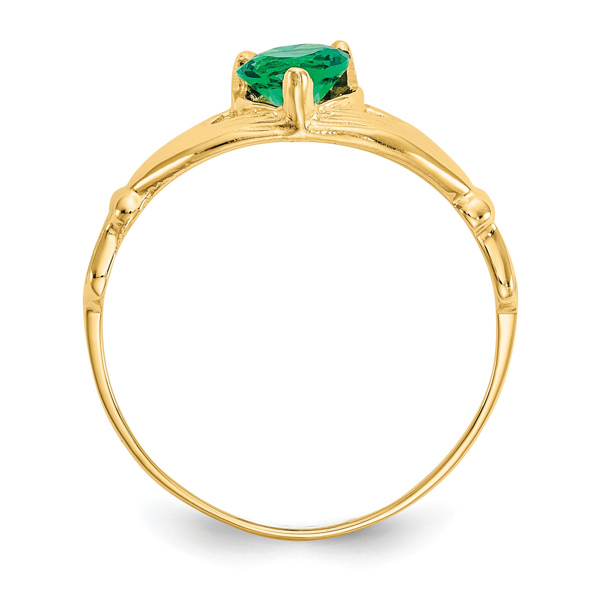 10k CZ May Birthstone Claddagh Heart Ring Secondary image