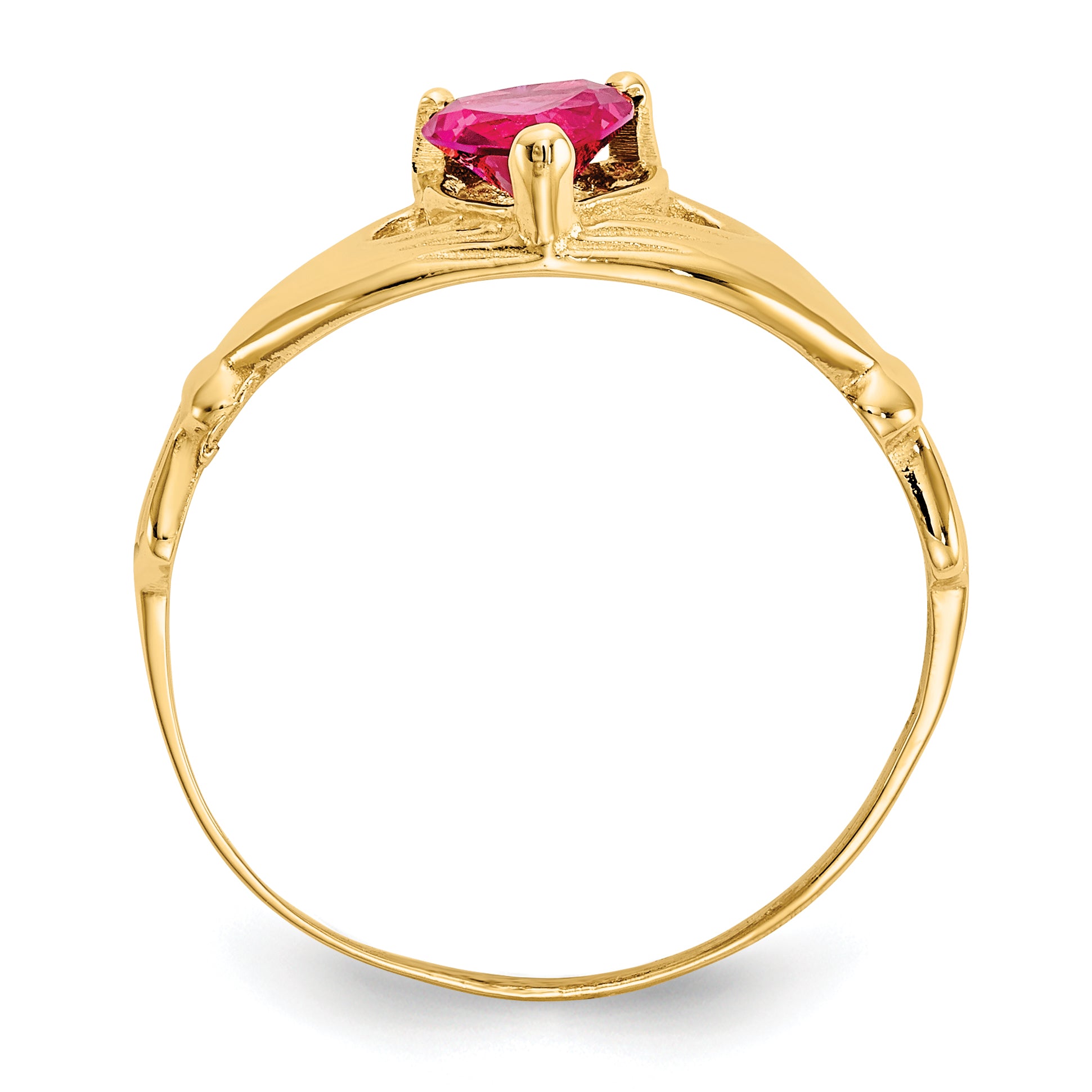 10k CZ July Birthstone Claddagh Heart Ring Secondary image