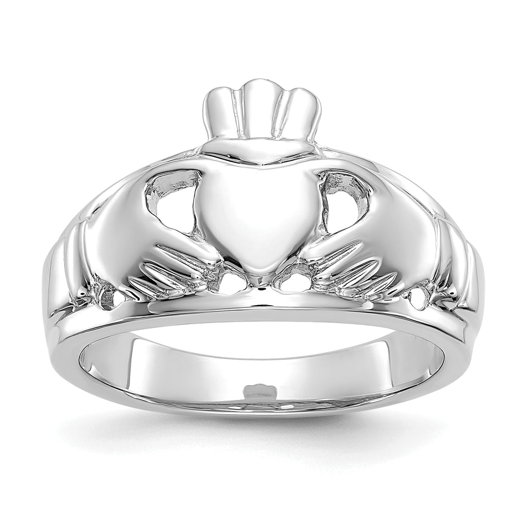 10k White Gold Ladies Claddagh Ring