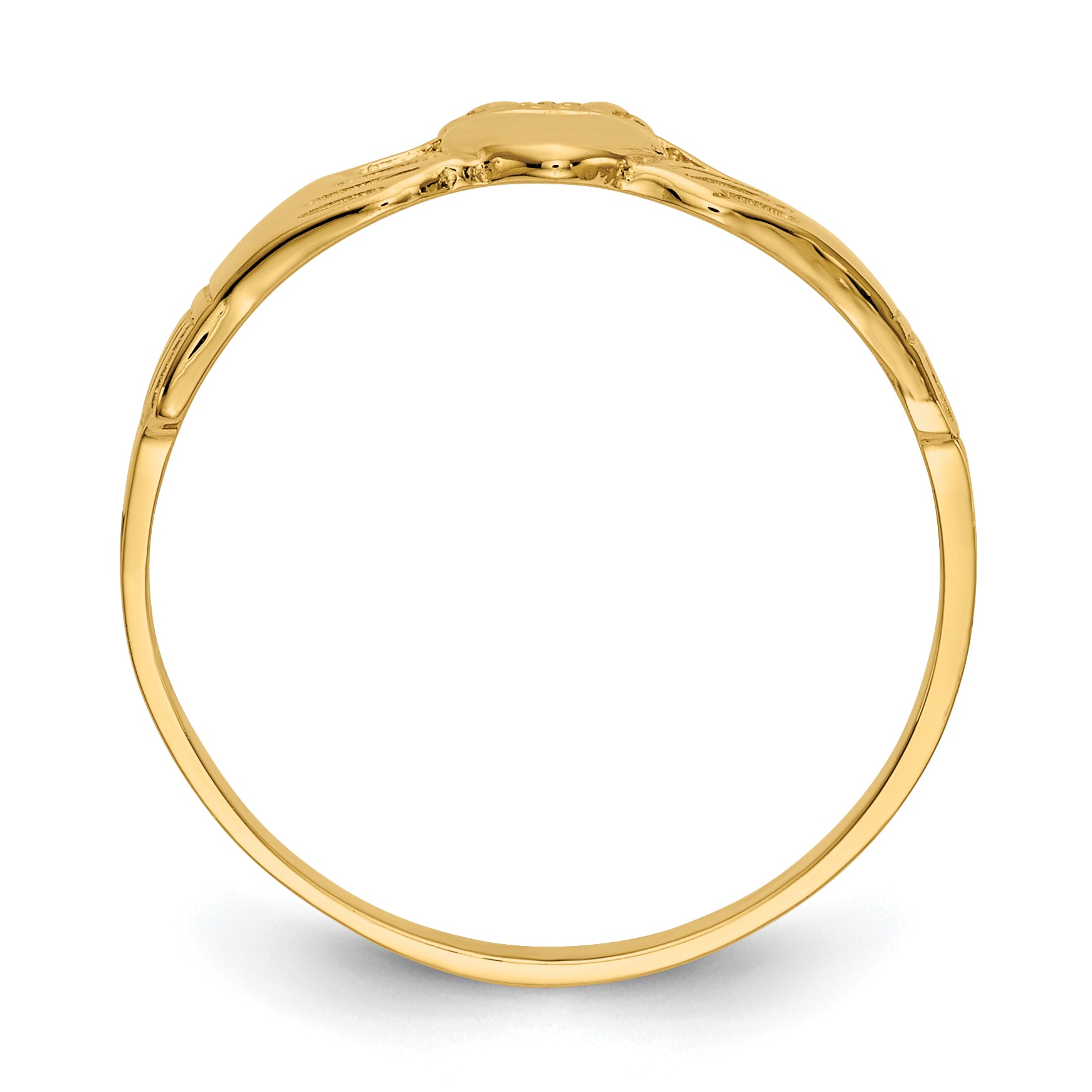 10k Polished Ladies Claddagh Ring Secondary image