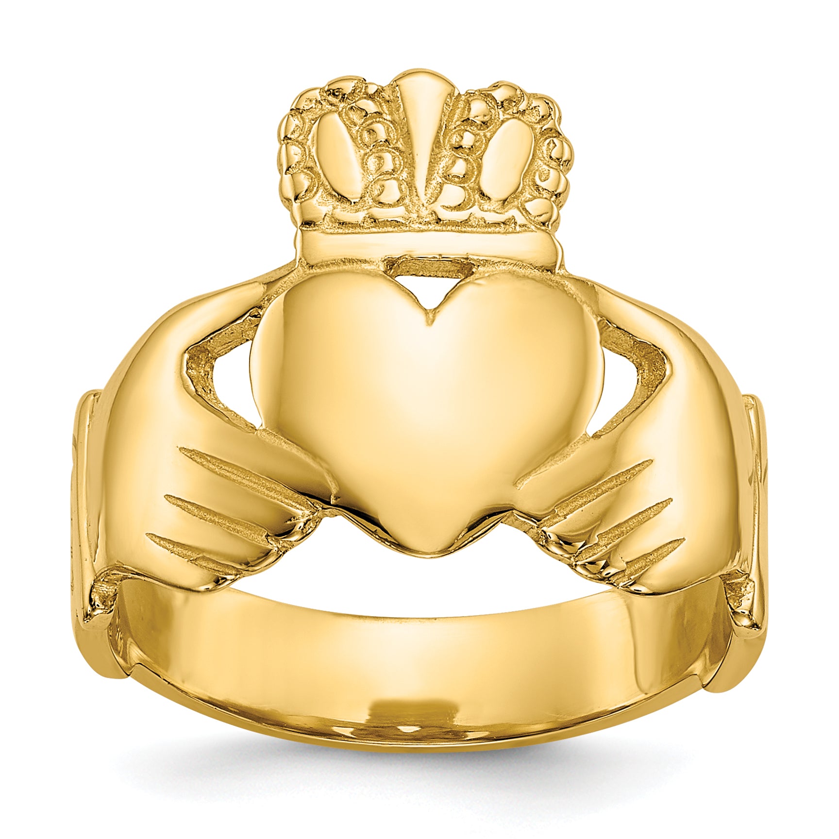 10k Polished Ladies Claddagh Ring Main image
