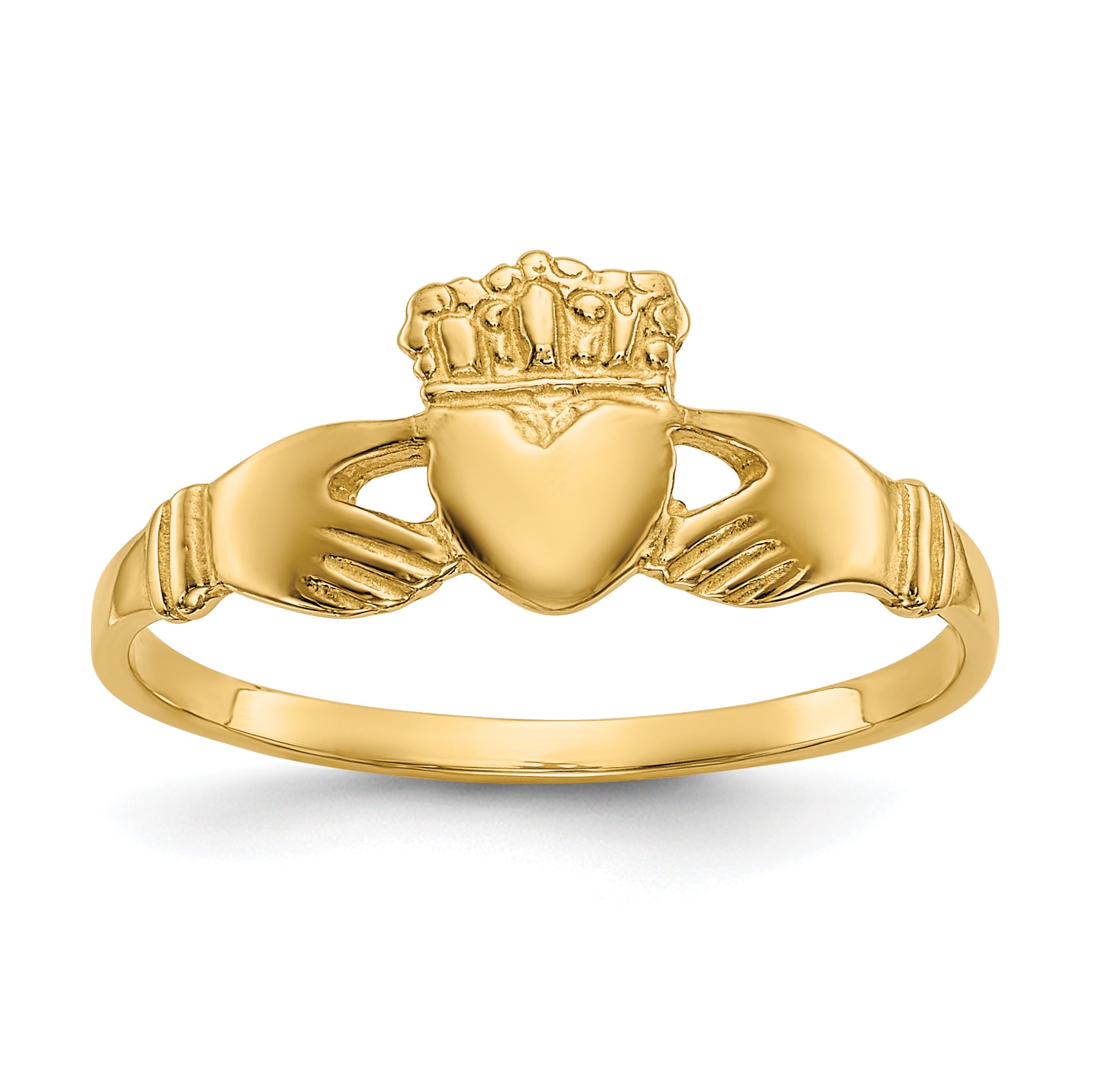 10k Polished Ladies Claddagh Ring Main image