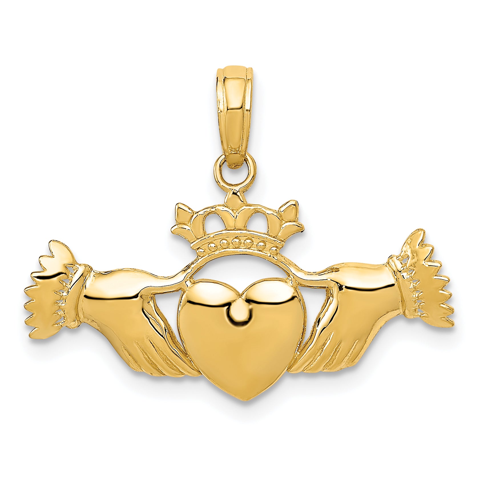 10k Polished Claddagh Pendant Main image