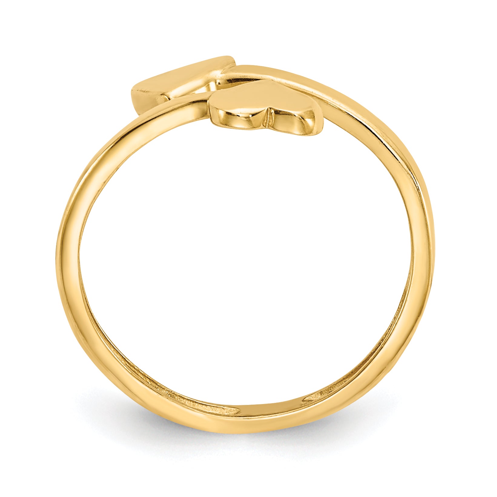 10K Double Heart Toe Ring