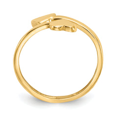 10K Double Heart Toe Ring