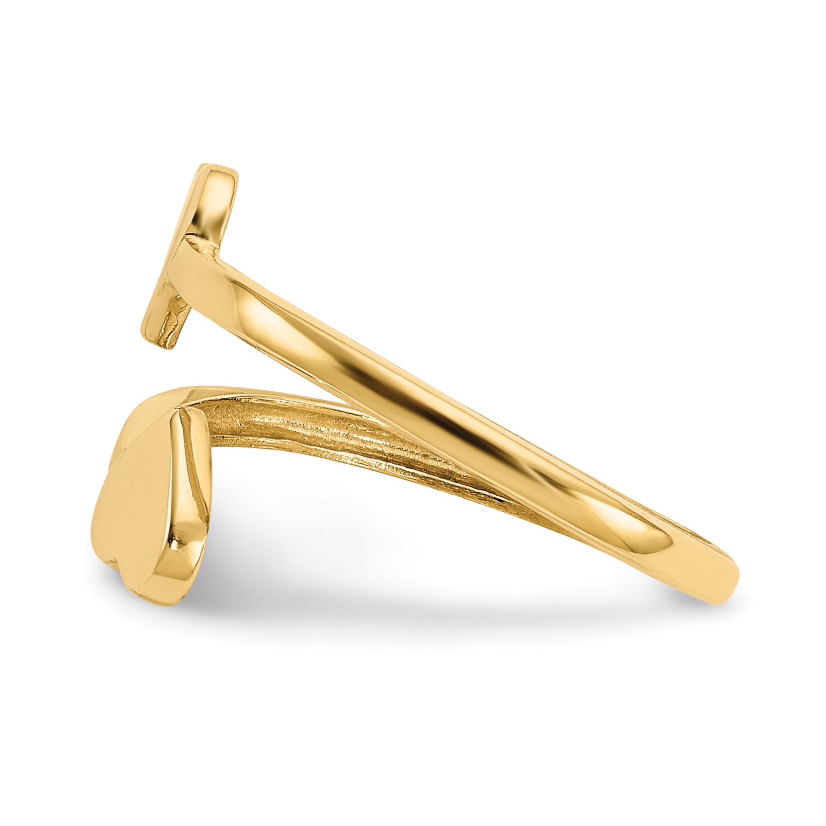 10K Double Heart Toe Ring