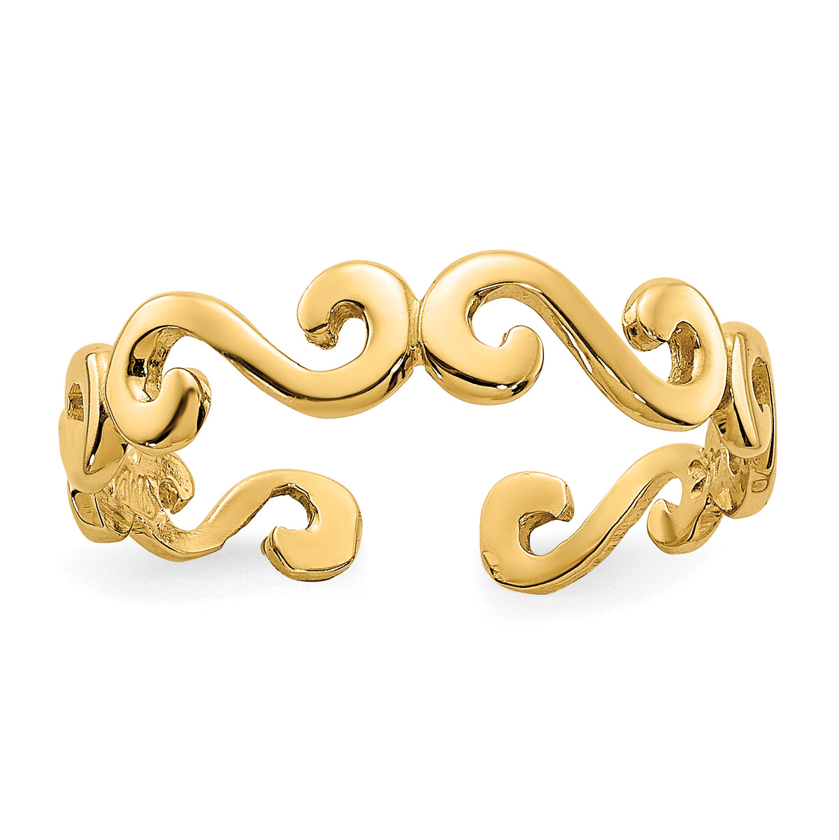 10k Swirl Toe Ring