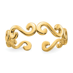 10k Swirl Toe Ring