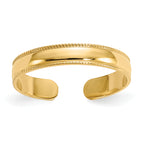 10k Mill Grain Adjustable Toe Ring