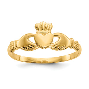 Hands Holding Heart Claddagh Ring in 10K Yellow Gold, Size 7 - Sophia Jewelers