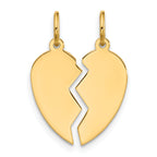 10K 2 piece Extra Small Heart Charm